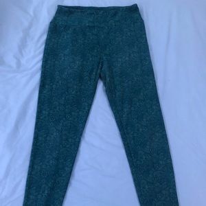 LuLaRoe leggings, various green-ish colors, floral pattern